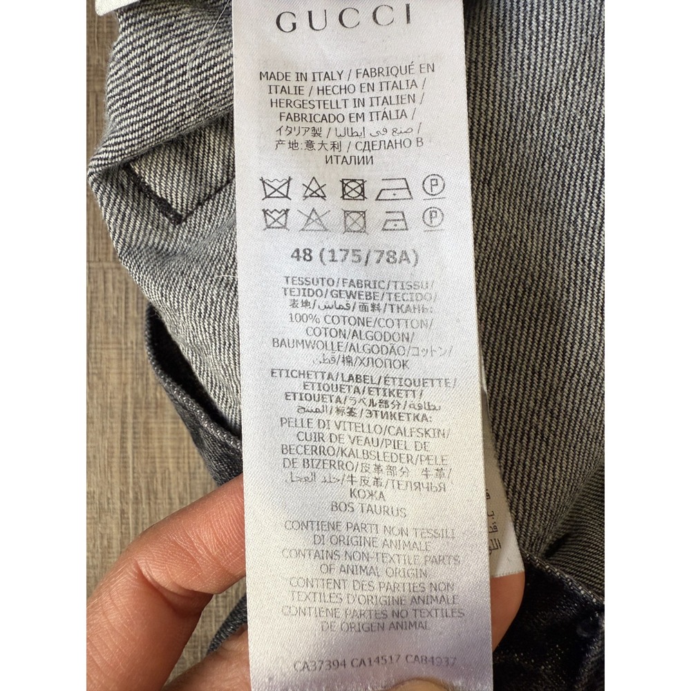 Gucci Uniform Jeans Men Size 48 Black Denim Italy Distressed Straight Leg Casual - Picture 13 of 16